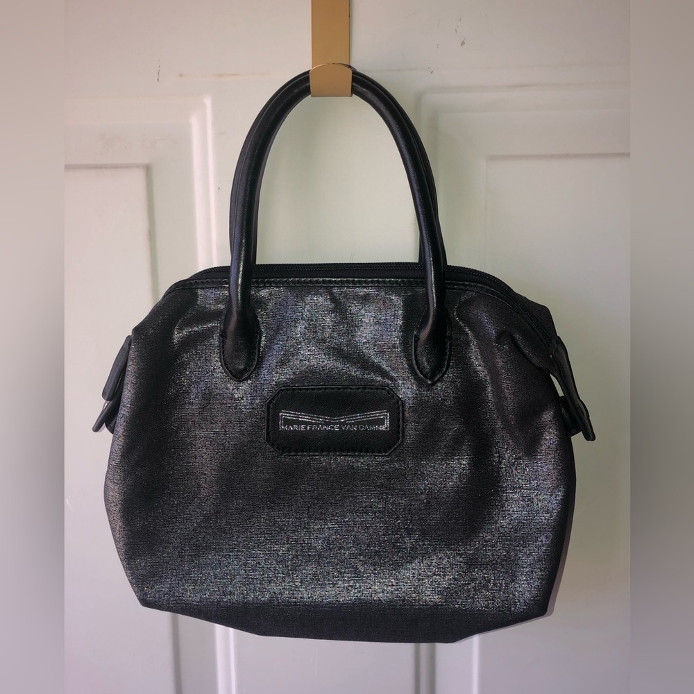 Marie France Van Damme black metallic handbag